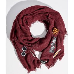 Szaliki damskie: Szalik z naszywkami harry potter - Bordowy