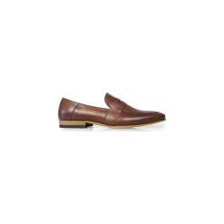 Brązowe wsuwane buty męskie - loafers T117. Pomarańczowe buty wizytowe męskie Faber - Obuwie męskie, ze skóry, młodzieżowe. Za 251,10 zł.