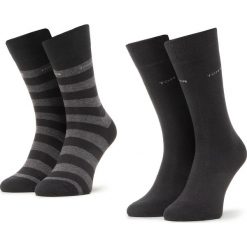 Zestaw 2 par wysokich skarpet unisex TOM TAILOR - 9545 Black 610. Czarne skarpetki damskie Tom Tailor, bez wzorów, z elastanu. Za 29,00 zł.