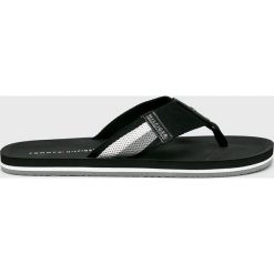 Tommy Hilfiger - Japonki. Czarne kapcie męskie TOMMY HILFIGER, ze skóry. Za 179,90 zł.