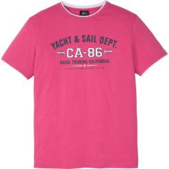 T-shirt 2 w 1, krótki rękaw bonprix różowy. Różowe koszulki męskie bonprix, s, z nadrukiem, z kontrastowym kołnierzykiem, z krótkim rękawem, krótkie. Za 34,99 zł.