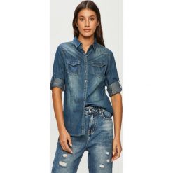 Answear Lab - Koszula jeansowa. Niebieskie bluzki damskie Answear Lab, s, bez wzorów, z bawełny, klasyczne, z klasycznym kołnierzykiem, z długim rękawem. Za 99,90 zł.