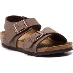 Sandały BIRKENSTOCK - New York Kids Bf 87783 Mocha. Pomarańczowe sandały chłopięce Birkenstock, ze skóry ekologicznej, bez zapięcia. Za 199,00 zł.