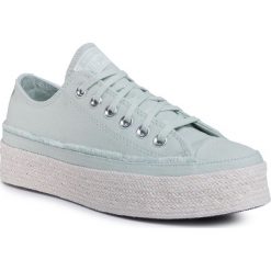 Espadryle CONVERSE - Ctas Espadrille Ox 567907C Green Oxide/White/Natural. Zielone espadryle damskie Converse, na co dzień, bez wzorów, z tworzywa sztucznego, bez obcasa, na koturnie, bez zapięcia. W wyprzedaży za 269,00 zł.