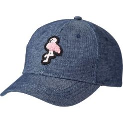 Czapka z daszkiem i naszywką bonprix niebieski dżins. Niebieskie czapki z daszkiem damskie bonprix, z aplikacjami. Za 44,99 zł.