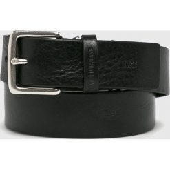 Calvin Klein Jeans - Pasek skórzany. Czarne paski męskie marki Calvin Klein Jeans, w paski, z jeansu. Za 229,90 zł.