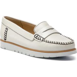 Mokasyny GEOX - D Kookean F D724PF 000AK C1000 White. Białe mokasyny damskie Geox, ze skóry ekologicznej, na płaskiej podeszwie. W wyprzedaży za 289,00 zł.