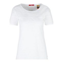 S.Oliver T-shirt damski 14.903.32.4783. 0100 White (rozmiar 42). Białe koszulki damskie S.Oliver, s, bez wzorów, eleganckie, bez kołnierzyka. W wyprzedaży za 64,00 zł.