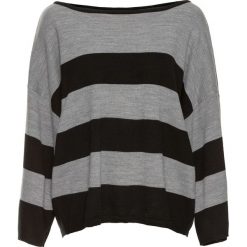 Swetry oversize damskie: Sweter oversize „boxy” bonprix czarno-szary melanż