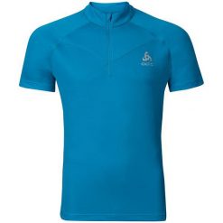 Odlo Koszulka s/s 1/2 zip VIRGO niebieska r. L (347952). Niebieskie topy sportowe damskie marki Odlo, l. Za 169,95 zł.