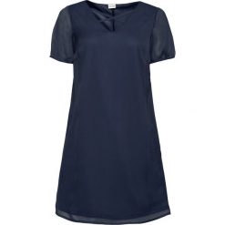 Sukienka ze sznurowaniem bonprix ciemnoniebieski. Niebieskie sukienki damskie bonprix, bez wzorów, bez kołnierzyka, bez rękawów. Za 54,99 zł.