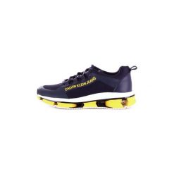 Buty Calvin Klein Jeans S0590. Niebieskie trampki męskie Calvin Klein Jeans, bez wzorów, z jeansu, bez zapięcia. Za 761,25 zł.