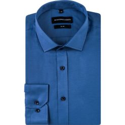 Koszula SIMONE KDNS000534. Niebieskie koszule męskie Giacomo Conti, na zimę, m, bez wzorów, z bawełny, eleganckie, z włoskim kołnierzykiem, z długim rękawem. Za 229,00 zł.