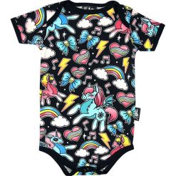 Body niemowlęce: Six Bunnies Unicorns Body czarny
