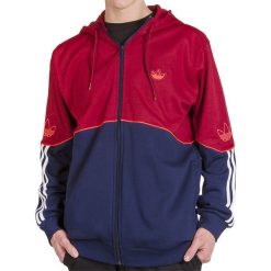ADIDAS OUTLINE HOODIE > FM3870. Czerwone bluzy męskie Adidas, m, w paski, z bawełny, klasyczne, z kapturem, bez rękawów, bez kaptura. Za 279,99 zł.