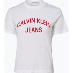 Calvin Klein Jeans - T-shirt damski, czarny. Czarne t-shirty damskie marki Calvin Klein Jeans, s, z nadrukiem, z jeansu, bez kołnierzyka. Za 229,95 zł.