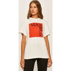 MAX&Co. - T-shirt. Niebieskie bluzki damskie MAX&Co., s, z nadrukiem, z bawełny, casualowe, z okrągłym kołnierzem, z krótkim rękawem. Za 359,90 zł.