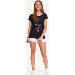 T-SHIRT DAMSKI Z NADRUKIEM. Czarne t-shirty damskie TROLL, s, z nadrukiem, z tkaniny, bez kołnierzyka. W wyprzedaży za 19,99 zł.