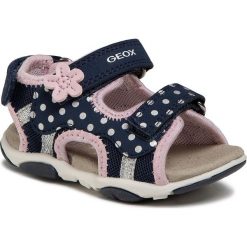 Sandały GEOX - B S.Agasim G. D B020ZD 05014 C0694 M Navy/Pink. Niebieskie sandały dziewczęce Geox, ze skóry ekologicznej, bez zapięcia. Za 219,00 zł.