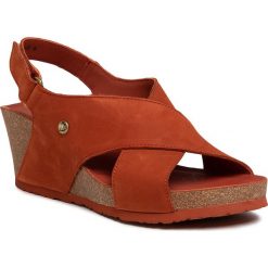 Sandały PANAMA JACK - Valeska Basics B5 Teja/Tile. Pomarańczowe klapki damskie Panama Jack, bez wzorów, ze skóry, bez obcasa, na obcasie. Za 469,00 zł.