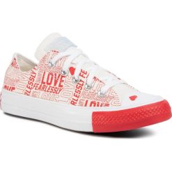 Trampki CONVERSE - Ctas Ox 567311C Egret/University Red/White. Brązowe półbuty damskie Converse, bez wzorów, z gumy, bez zapięcia. W wyprzedaży za 219,00 zł.
