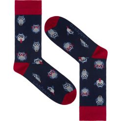 Skarpety Granatowe Sowy. Skarpetki męskie LANCERTO, z nadrukiem, z elastanu. Za 29,90 zł.