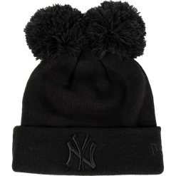 Czapka NEW ERA - Double Pom Cuff Kni 12040541 Czarny. Czarne czapki damskie New Era, bez wzorów, z materiału. Za 119,00 zł.