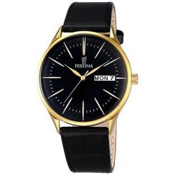 Festina Klasik 6838/3. Czarne zegarki męskie marki Festina, ze stali. W wyprzedaży za 502,00 zł.