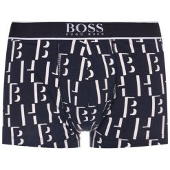 Bokserki Boss Trunk 24 Print 50426592. Niebieskie bokserki męskie Boss, bez wzorów, z elastanu. W wyprzedaży za 99,00 zł.