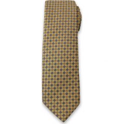 Krawat Męski w Kratkę, Kwadraty, Figury Geometryczne - 6 cm - Alties, Złoty KRALTS0085. Żółte krawaty męskie Alties, w kratkę, z tkaniny, eleganckie. Za 40,00 zł.