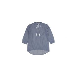 Bluzka damska klasyczna W KRATKĘ. Szare bluzki asymetryczne TXM, w kratkę, klasyczne, z klasycznym kołnierzykiem. Za 24,99 zł.