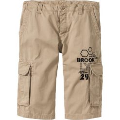 Bermudy Loose Fit bonprix beżowy. Brązowe spodenki i szorty męskie bonprix, m, z nadrukiem. Za 37,99 zł.