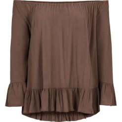 Bluzki damskie: Bluzka „carmen” bonprix jasnobrązowy