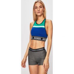 Reebok - Biustonosz sportowy. Niebieskie biustonosze sportowe damskie Reebok, xs, bez wzorów, z elastanu. W wyprzedaży za 79,90 zł.