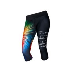 Legginsy FREEDOME 3/4. Czarne legginsy sportowe damskie marki Feelj!, s, z nadrukiem, z dzianiny, do biegania. Za 139,00 zł.