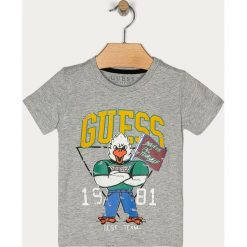 Guess Jeans - T-shirt dziecięcy 92-122 cm. Szare t-shirty chłopięce Guess Jeans, z nadrukiem, z bawełny, bez rękawów. Za 99,90 zł.