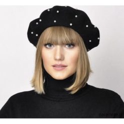 Beret wełniany DAISY. Szare czapki damskie marki Pakamera, bez wzorów, z wełny. Za 88,00 zł.
