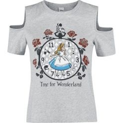 Alicja w Krainie Czarów Time For Wonderland Koszulka damska odcienie jasnoszarego. Szare t-shirty damskie marki Alicja w Krainie Czarów, xl, z nadrukiem, z okrągłym kołnierzem. Za 54,90 zł.