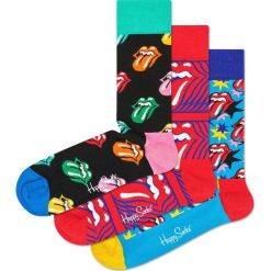 Happy Socks Rolling Stones 3-pack Skarpetki Wielokolorowy. Skarpetki męskie Happy Socks, bez wzorów, z elastanu. Za 197,95 zł.