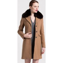 Trussardi - Płaszcz. Brązowe płaszcze damskie marki Trussardi, s, z wełny. W wyprzedaży za 3999,00 zł.