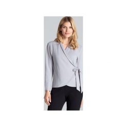 Bluzka M692 Szary. Szare bluzki damskie FIGL, xl, bez wzorów, bez kołnierzyka, z długim rękawem. Za 129,00 zł.