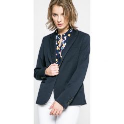Tommy Hilfiger - Żakiet. Niebieskie żakiety damskie marki TOMMY HILFIGER, z elastanu. W wyprzedaży za 499,90 zł.