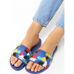 Niebieskie Klapki Colourful Dots. Niebieskie chodaki damskie vices, z kauczuku, na platformie. Za 39,99 zł.