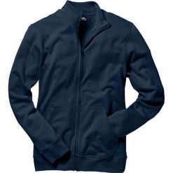 Bluza rozpinana ze stójką bonprix ciemnoniebieski. Niebieskie bluzy męskie bonprix, s, bez wzorów, z dzianiny, ze stójką, bez rękawów, bez kaptura. Za 74,99 zł.