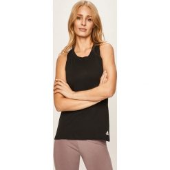 Adidas Performance - Top. Czarne topy damskie adidas Performance, s, bez wzorów, z bawełny, z okrągłym kołnierzem. Za 99,90 zł.