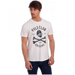 Polo Club C.H..A T-Shirt Męski M Biały. Białe koszulki polo Polo Club C.H..A, m. W wyprzedaży za 109,00 zł.