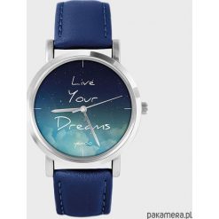 Zegarki damskie: Zegarek – Live Your Dreams – granatowy, skórzany