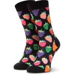 Skarpety Wysokie Unisex HAPPY SOCKS - STW01-9300 Czarny. Czarne skarpetki damskie Happy Socks, bez wzorów, z elastanu. Za 39,90 zł.
