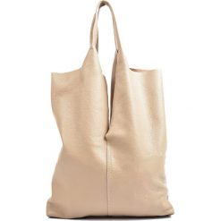 Torebki klasyczne damskie: Skórzana torebka w kolorze fango – (D)42 x (S)38 cm