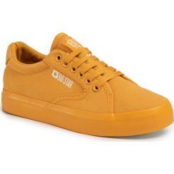 Tenisówki BIG STAR - FF274A178 Yellow. Żółte półbuty damskie BIG STAR, na co dzień, bez wzorów, z gumy, retro, bez obcasa, na płaskiej podeszwie, bez zapięcia. Za 129,00 zł.